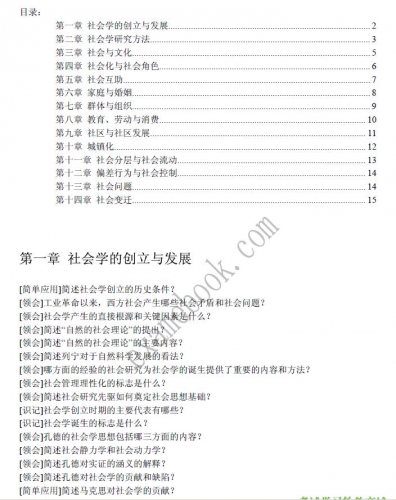 【真题附赠/无需下单】自考《00034社会学概论》大纲必考知识点提纲【据刘豪兴2012版】