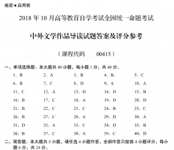 【必备】自考《00415中外文学作品导读》历年真题及答案【更新至2024年10月题】【送重点资料】