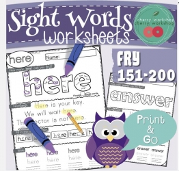 037少儿英语系列：自然拼读  Sight Words Worksheets 150-200