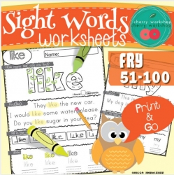 041少儿英语系列： 自然拼读 Sight Words Worksheets  Kindergarten 51-100
